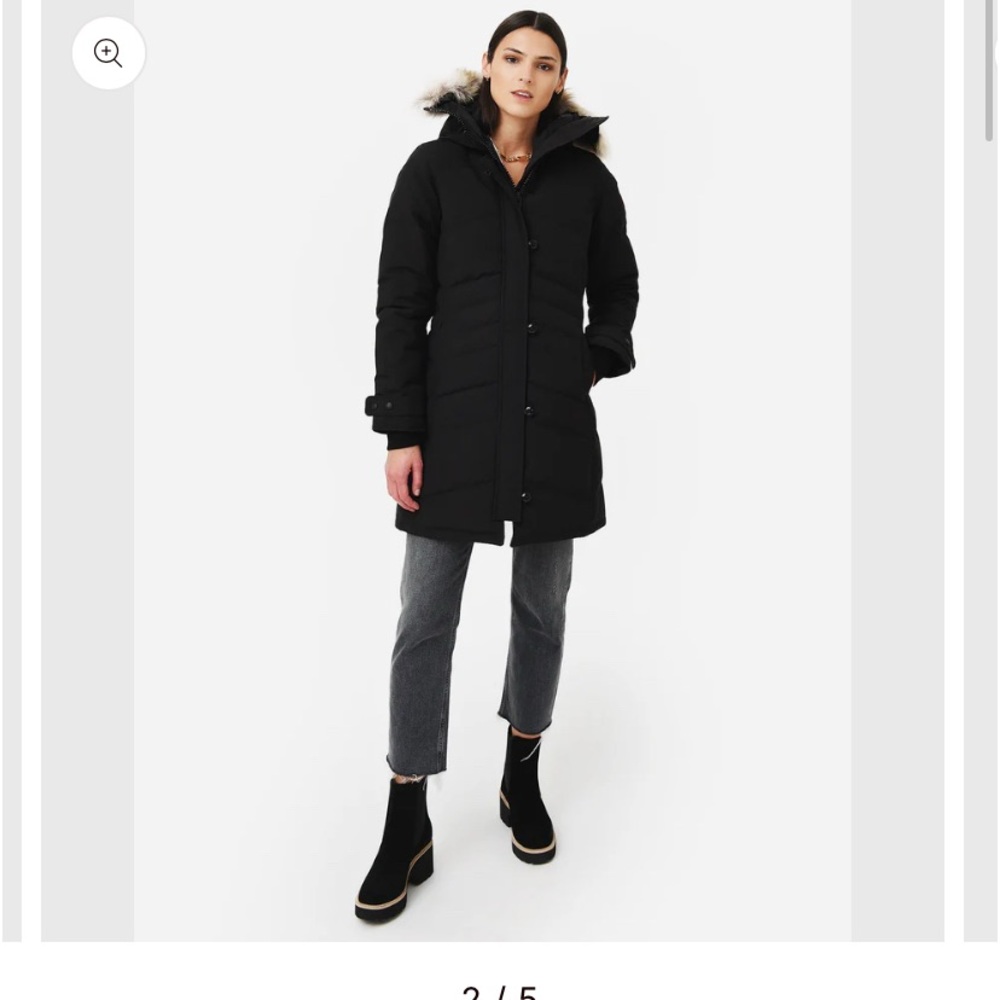 Canada Goose Authentic Lorette Parka Size M New with Tag Navy with Fur Trim